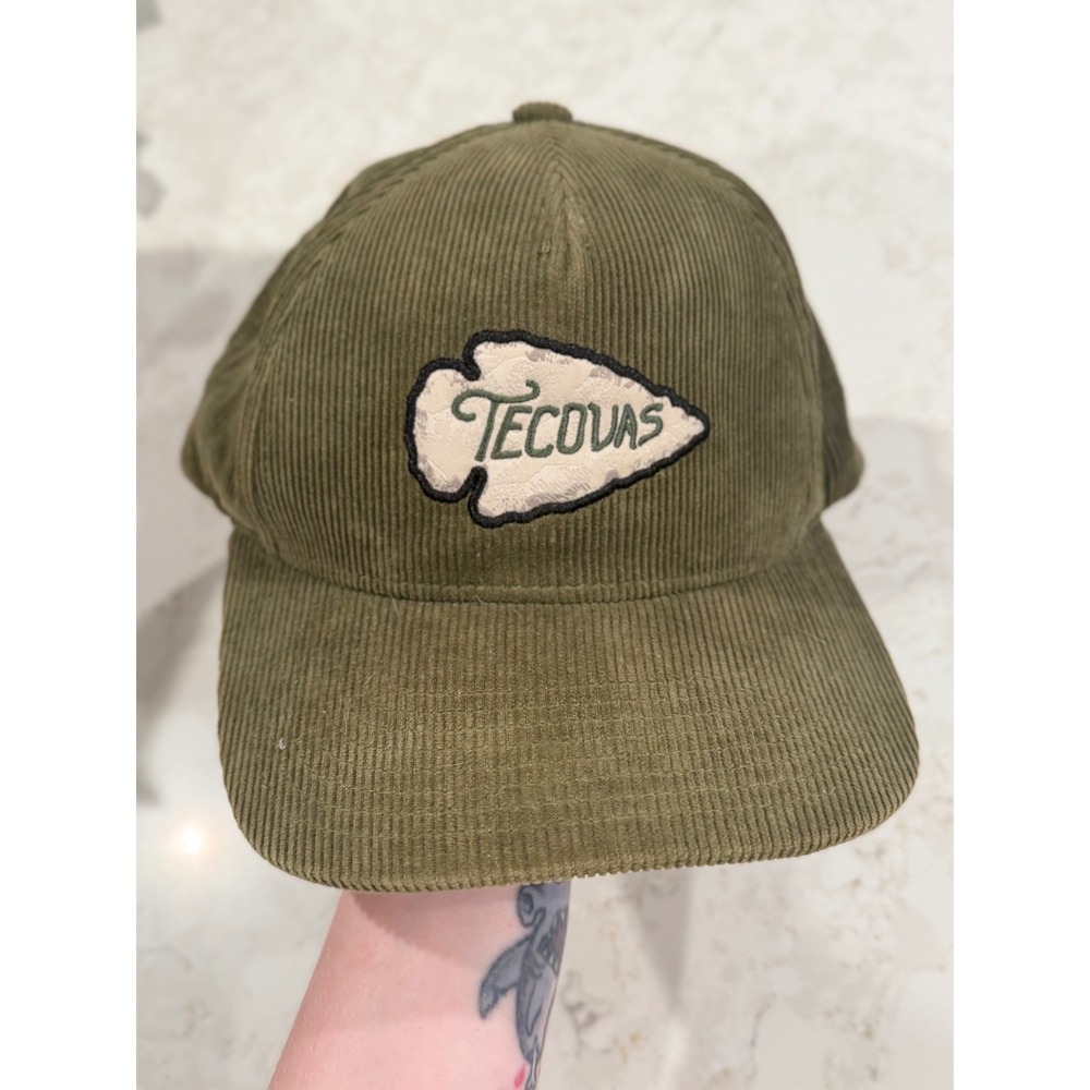 Tecovas Olive Green Corduroy Arrowhead Patch Snapback Hat Cap Born In Texas